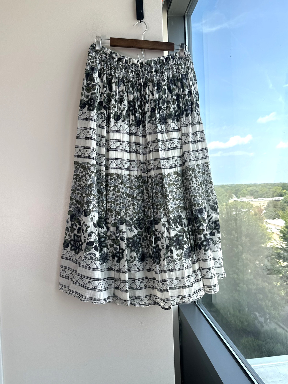 Jane Ashley Boho Tiered Prairie Hippie Festival Gauzy Eclectic Indie Skirt M